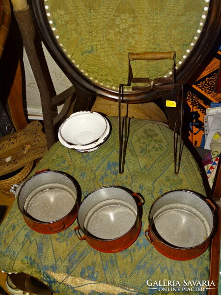 OLD ENAMEL FOOD CONTAINER, ETHORDO !!!! WM (WEISS MANFRÉD) CSEPEL