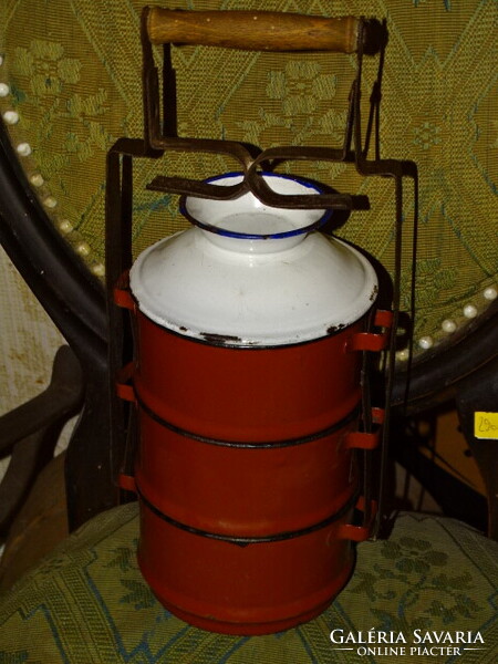 OLD ENAMEL FOOD CONTAINER, ETHORDO !!!! WM (WEISS MANFRÉD) CSEPEL