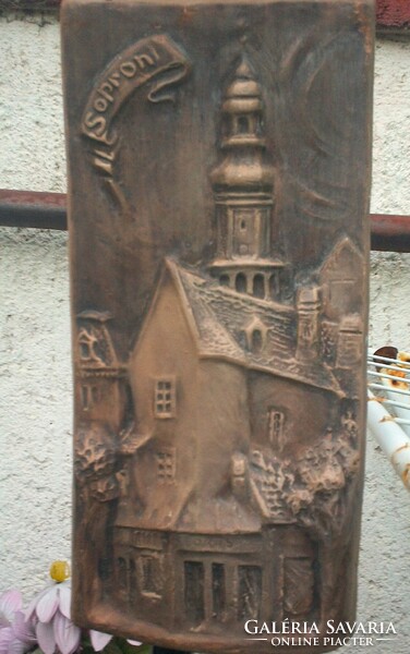 Jakab L. fali kép, Sopron 28 x 13 cm