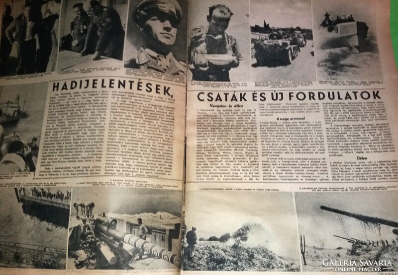 Antik 1943. augusztus 18 MAGYAR FUTÁR ( Rajniss ) II. VH képes hetilap A / 3 méret a képek szerint