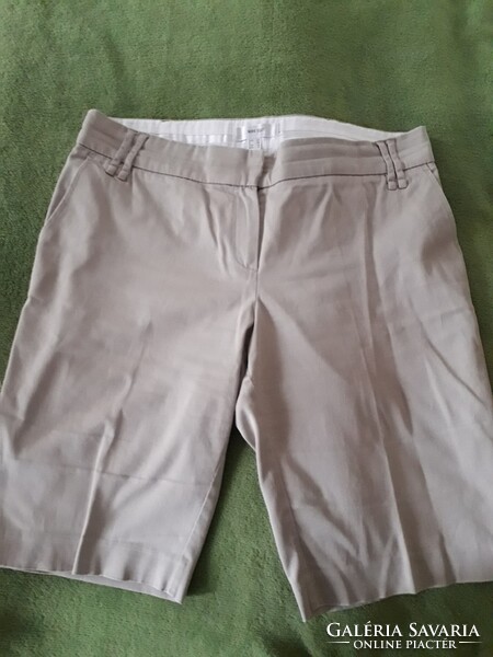 Ming Suit Light Beige Cotton Pocketed Button Knee-Length Trousers 40 - Excellent Condition