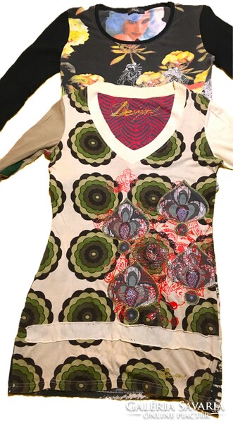 2 pcs! Desigual Green Circle Mandala Tunic Top and a Similar Style Cotton Top, Size M