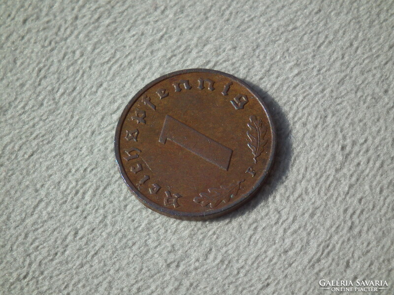 Németország, horogkeresztes birodalmi 1 Pfennig (Reichspfennig), 1939 F