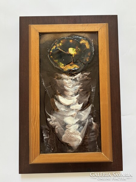 Rácz Gábor - Tűzzománc. Méret: 15 cm * 35 cm (keret nélkül).