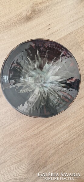 Magyar jelzett kerámia fali tányér, tál. 26,5 cm