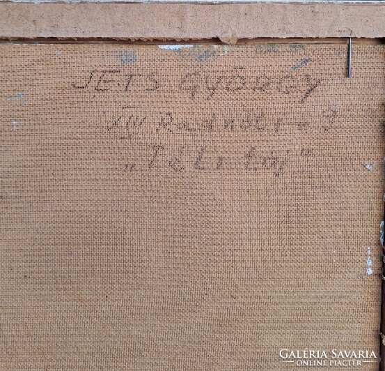 Jets György (1925-1996) : Téli táj,(Dunakanyar?), Képcsarnokos