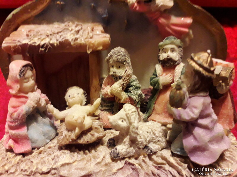 Karácsonyi kerámia BETLEHEM figurákkal 12x8 cm  hibátlan