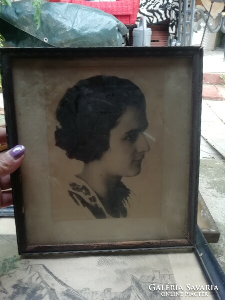 Régi fénykép keretben 21 cm x 23 cm
