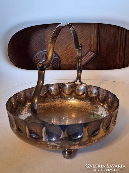 ANGOL ART - DECO EPNS SILVERPLATTED VASTAGON EZÜSTÖZÖTT KINÁLÓ 18cm