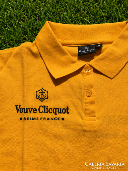 CHAMPAGNE CLUB - Veuve Clicquot Polo Classic T-Shirt – Clicquot sárga, hímzett, M méret, új