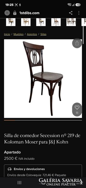 Koloman Moser Thonet szék