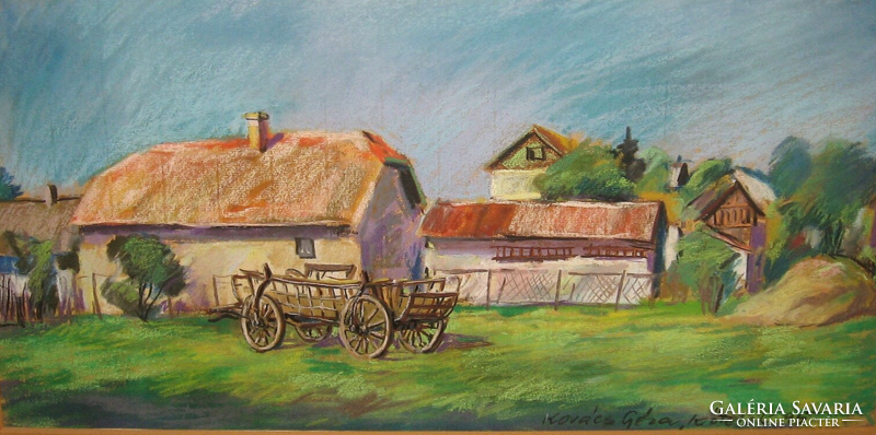 KŐTELEK GARANTÁLTAN EREDETI KOVÁCS GÉZA / 1938-/ TÁJKÉP