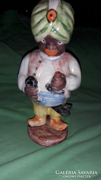 Antik H.RAHMER MÁRIA - ART DECO - KISKAKAS GYÉMÁNTFÉLKRAJCÁRJA -TÖRÖK SZULTÁN kerámia figura 22 cm