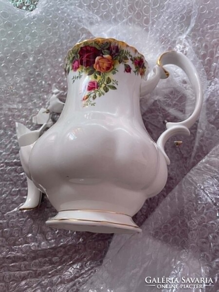 Sérült Royal Albert Old Country Rose sérült teás kanna, ép tetővel!
