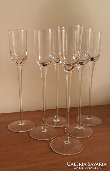 Elegáns, 23 cm-es kristály rövid italos pohár készlet, 6 darab, hibátlan