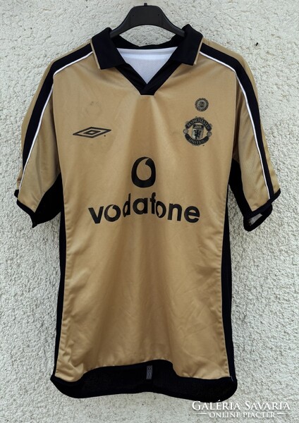 Manchester United Vintage Umbro 2002 Kifordíthatós Jubileumi Futball Mez S