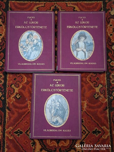 1926 számozott! bibliofil erotika -gyűjtői!  teljes EDUARD FUCHS: AZ ÚJKOR ERKÖLCSTÖRTÉNETE I.-III.