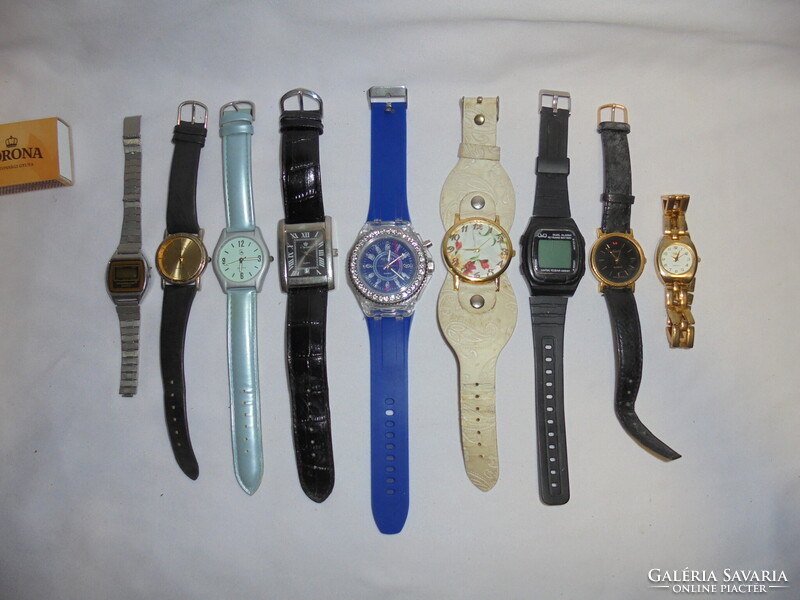 Kilenc darab retro quartz karóra együtt - javításra, alkatrésznek