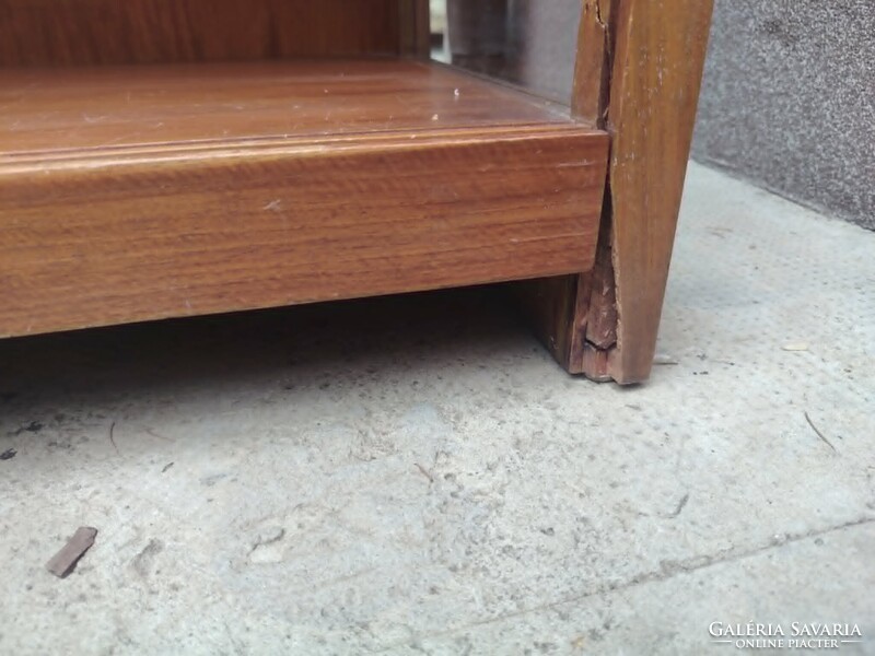 Art deco, mid century tömörfa vitrin, 2db, könyvesszekrény, polc