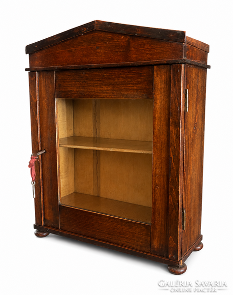 Biedermeier bükk furnérozott kis vitrinszekrény, 42 cm – 19. század első fele