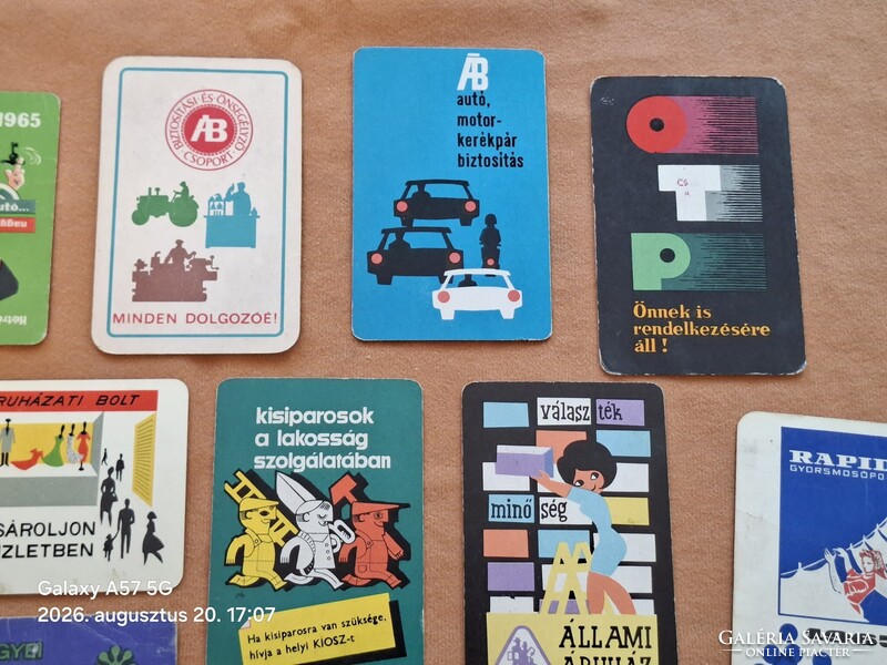 Kártyanaptár 1965 évek !  16 db  !