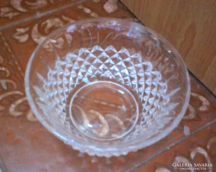 Retro Bulgyous Carved Crystal Fruit Bowls, Set of 2