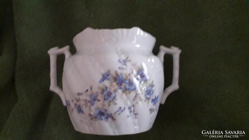 Porcelán ibolyás fehér számozott cukortartó 16x12 cm. hibátlan régi