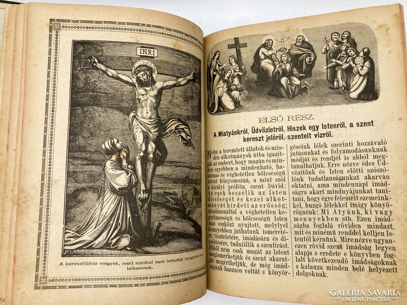 Arany Korona, antik imádságos és énekes könyv, 1891 - metszetekkel gazdagon illusztrálva