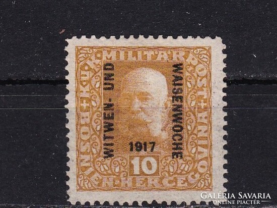 1917 Bosnia and Herzegovina 10 Emperor Franz Joseph Overprinted Postage Stamp
