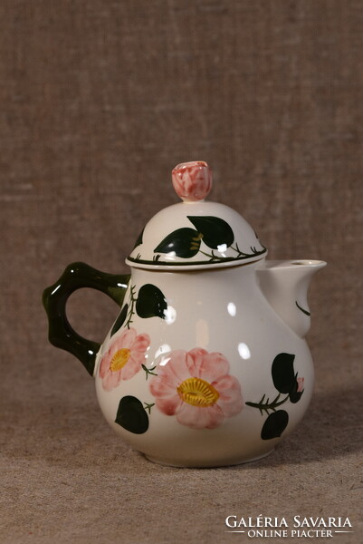 Villeroy&Boch Wild Rose kávéskanna teáskanna kézzel festett virágok Németország 1930-as évek