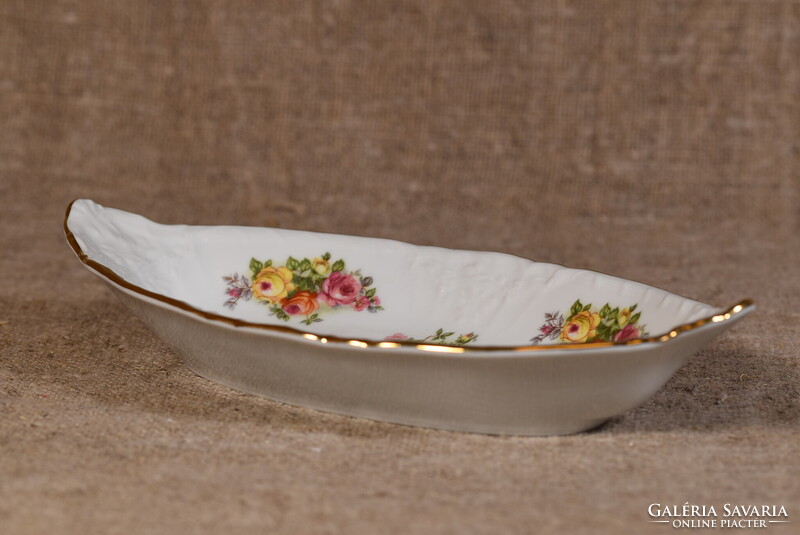 Royal KPM Bavaria porcelán kínálótál bonbonier virágok aranyozás Németország 1960-as évek