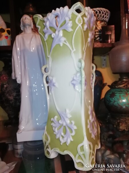 Antique 40 cm Tall Vase, marked, beautiful piece with a hairline crack at the back