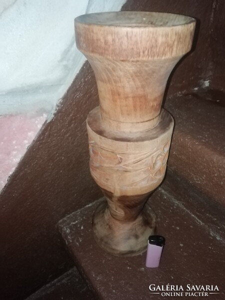 Carved Wooden Vase 1. MANY AUCTIONS, DEALS, TAKE THEM ALL