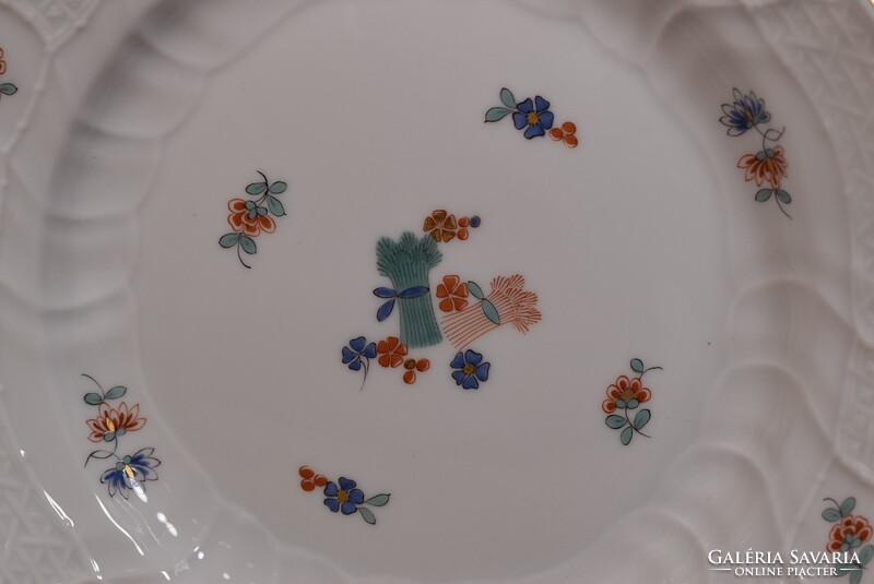 Meissen porcelán desszerttányér Streublumen virágcsokor Németország