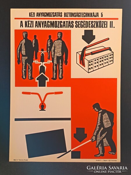 Eredeti, retro balesetmegelőző, biztonságtechnikai műanyag/plasztik tábla. Ságvári Nyomda 70-es évek