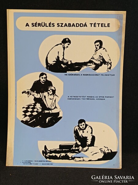 Eredeti retro balesetmegelőző, biztonságtechnikai műanyag/plasztik tábla. Ságvári Nyomda 70-es évek