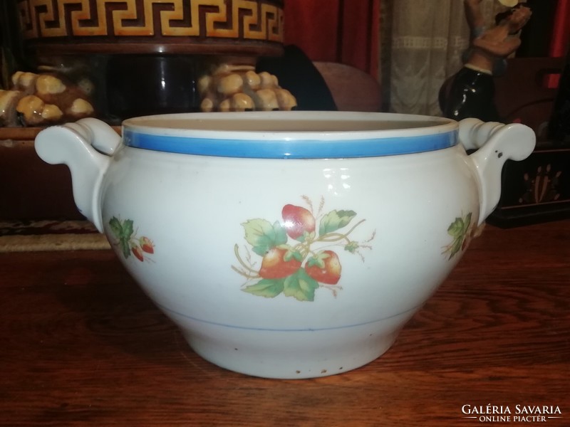 Eper mintás Antik porcelán leveses tál jelzett, számozott de nem olvasható,Több száz Aukció és Akció