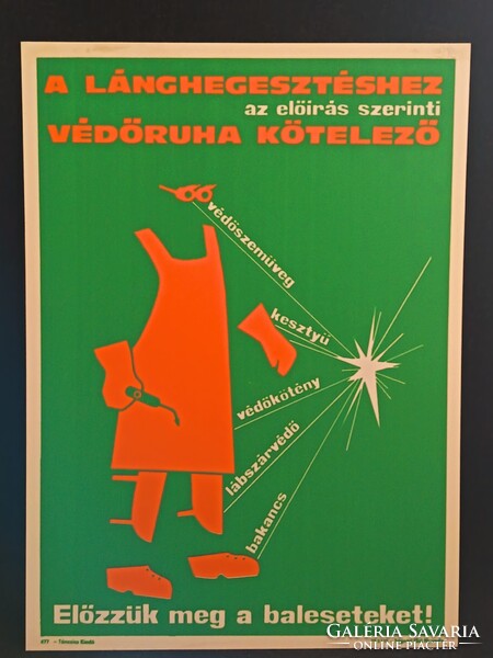 Eredeti, retro balesetmegelőző, biztonságtechnikai műanyag/plasztik tábla. Ságvári Nyomda 70-es évek