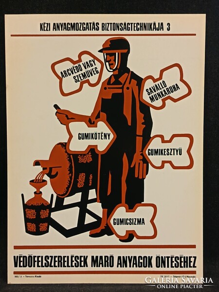 Eredeti retro balesetmegelőző, biztonságtechnikai műanyag/plasztik tábla. Ságvári Nyomda 70-es évek