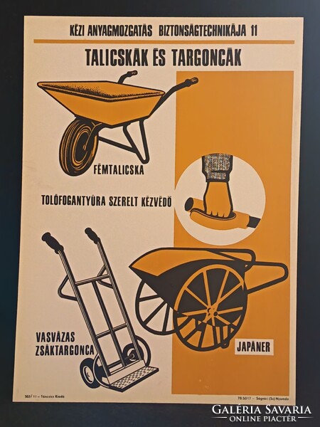 Eredeti, retro balesetmegelőző, biztonságtechnikai műanyag/plasztik tábla. Ságvári Nyomda 70-es évek