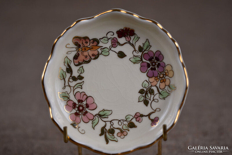 Zsolnay porcelán kistányér kézzel festett Magyarország 1960-as évek