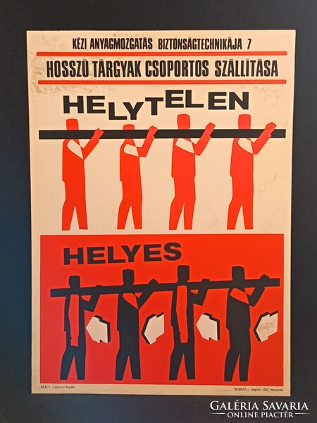 Eredeti, retro balesetmegelőző, biztonságtechnikai műanyag/plasztik tábla. Ságvári Nyomda 70-es évek