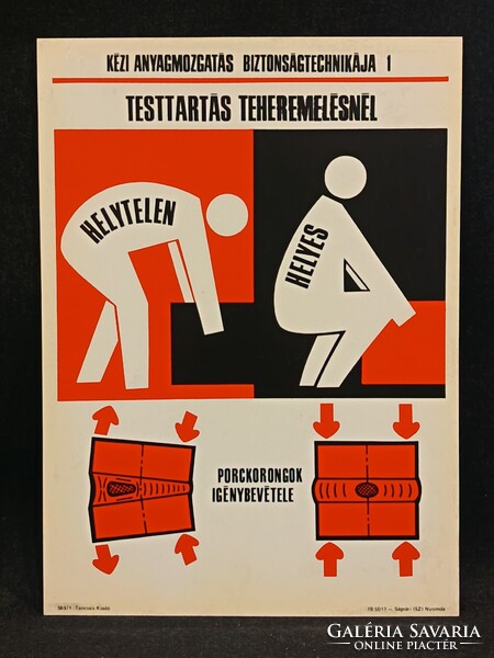 Eredeti retro balesetmegelőző, biztonságtechnikai műanyag/plasztik tábla. Ságvári Nyomda 70-es évek
