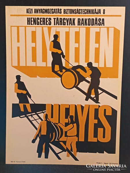 Eredeti, retro balesetmegelőző, biztonságtechnikai műanyag/plasztik tábla. Ságvári Nyomda 70-es évek