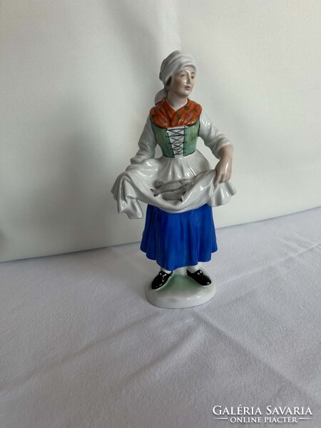 Herendi Halárus nő porcelán figura - 5703 - kézzel festett - 25 cm - hibátlan