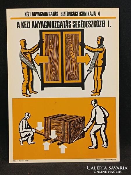 Eredeti retro balesetmegelőző, biztonságtechnikai műanyag/plasztik tábla. Ságvári Nyomda 70-es évek