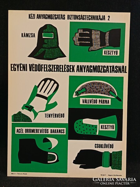 Eredeti retro balesetmegelőző, biztonságtechnikai műanyag/plasztik tábla. Ságvári Nyomda 70-es évek