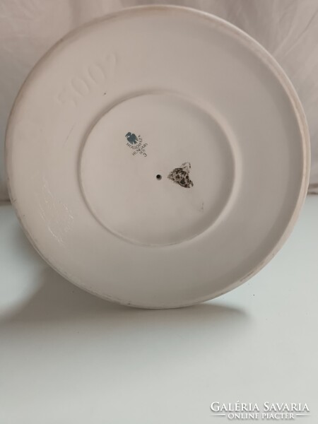 Óriási Hollóházi paradicsommadaras porcelán 2 fülű serleg váza - 41 cm