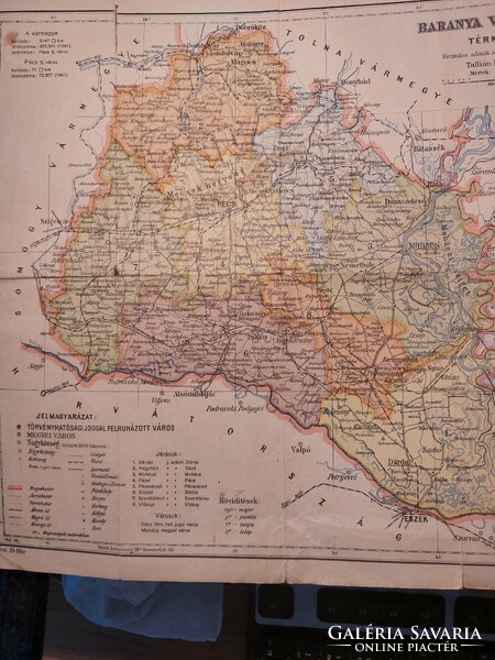 Baranya vármegye térképe 1942 körül