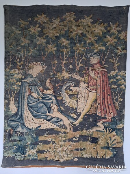 Prémium, vastag szövésű vintage falikárpit – "A szív felajánlása" (100x110 cm)